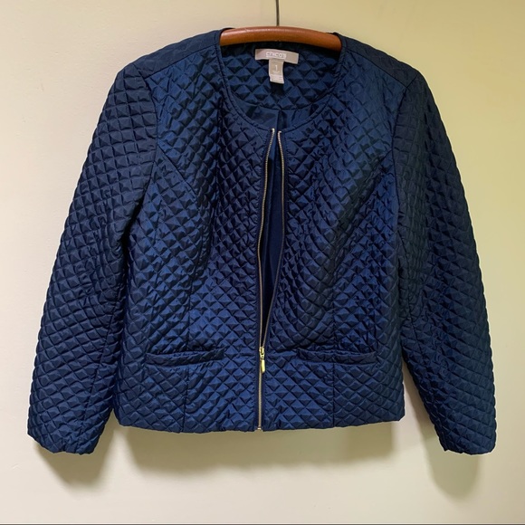 Chico’s Navy Quilted Jacket - Picture 6 of 7